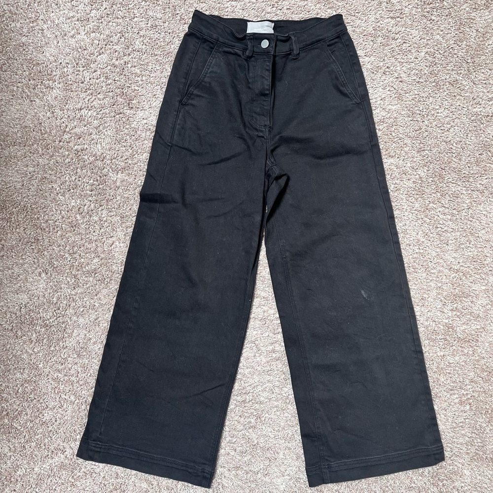 Everlane Wide Leg High Rise Cropped Jeans
